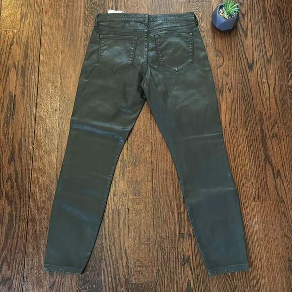 NWT Banana Republic Pants Women’s Green Faux Leather Mid Rise Skinny size 28 - Picture 5 of 14